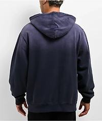 Welcome Chasm Embroidered Enzyme-Washed Dark Sapphire Hoodie