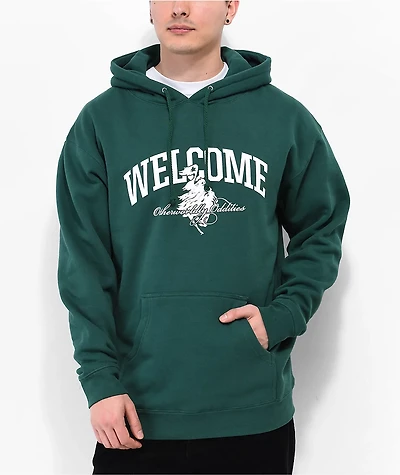 Welcome Collegiate Dark Green Hoodie