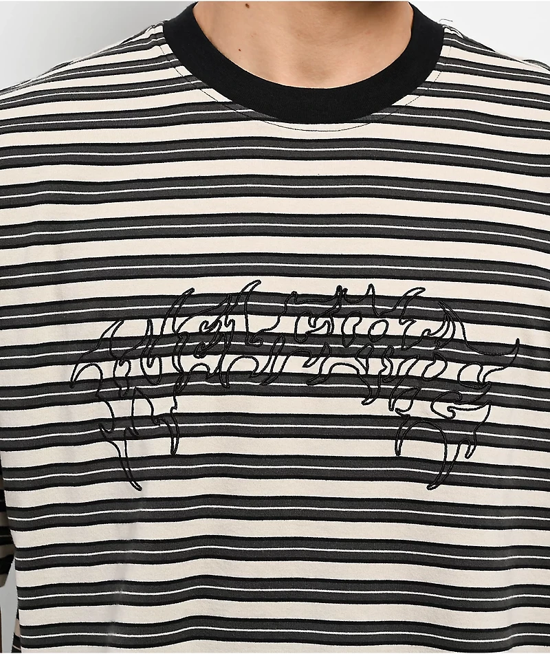 Welcome Concrete Stripe Natural Knit T-Shirt
