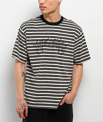 Welcome Concrete Stripe Natural Knit T-Shirt