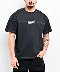 Welcome Contrast Black T-Shirt