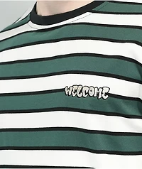 Welcome Cooper Spruce Green & White Stripe Long Sleeve T-Shirt