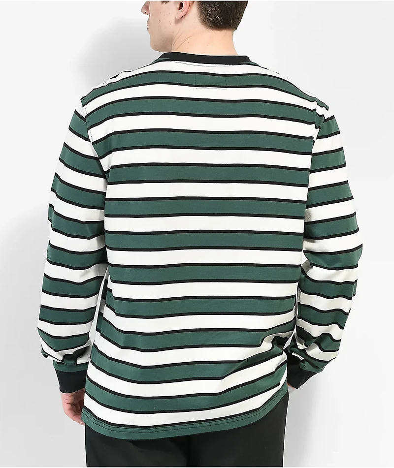 Welcome Cooper Spruce Green & White Stripe Long Sleeve T-Shirt