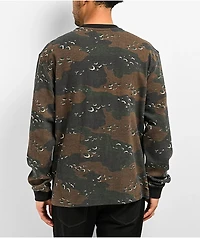 Welcome Covert Timber Camo Long Sleeve Waffle Knit T-Shirt