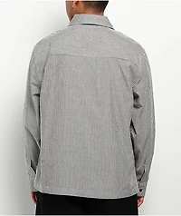 Welcome Crowned Stripe Grey Zip Long Sleeve Shirt