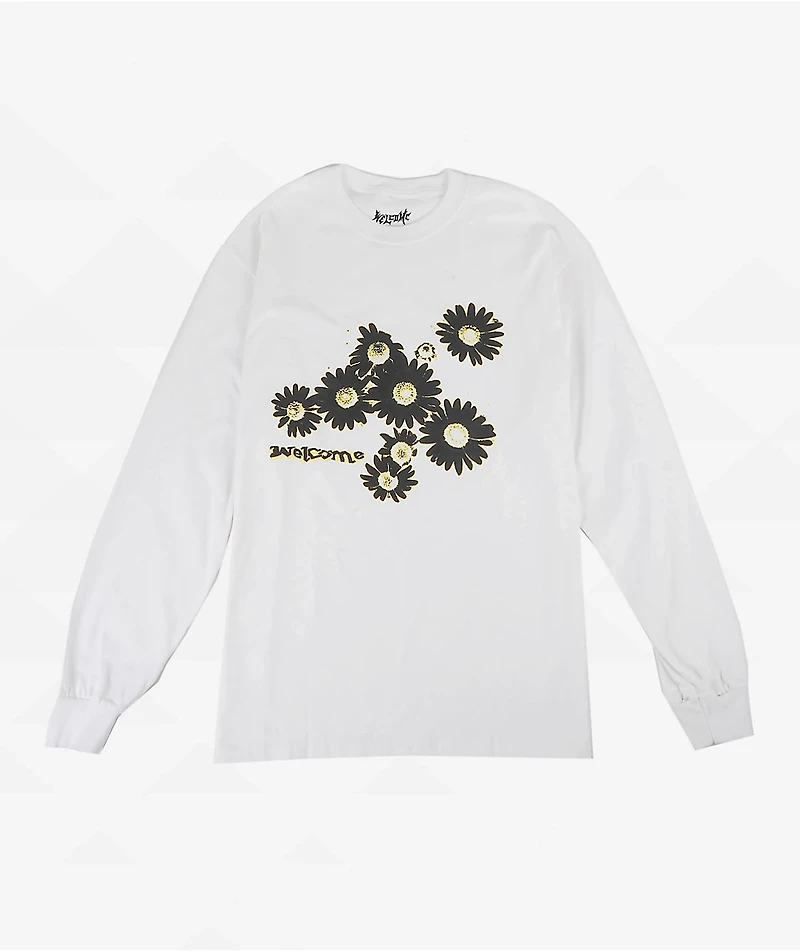 Welcome Daises White Long Sleeve T-Shirt