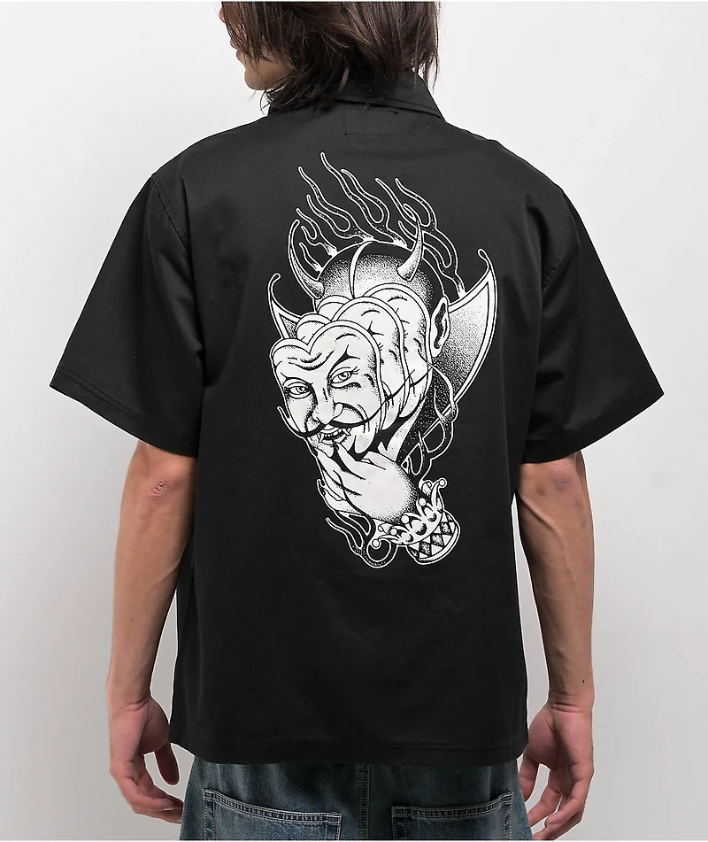 Welcome Diablo Black Zip Work Shirt