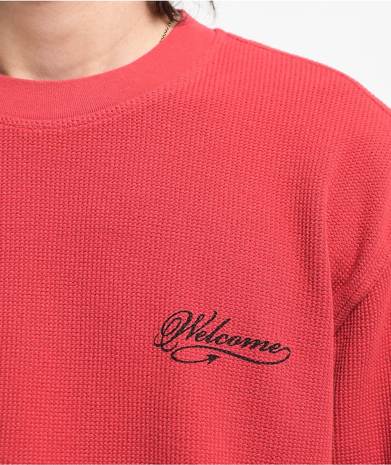 Welcome Diablo Red Thermal Long Sleeve T-Shirt