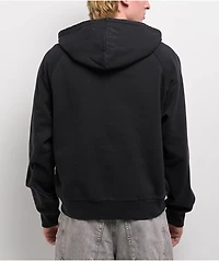 Welcome Duality Black Wash Crop Zip Hoodie