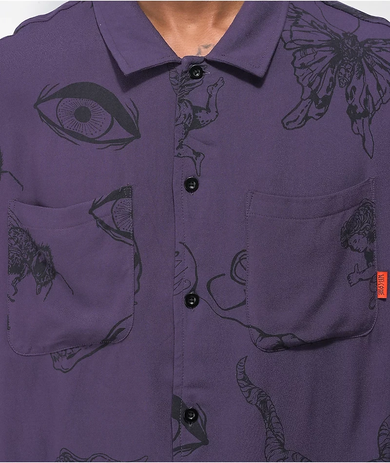 Welcome Emphemera Purple Long Sleeve Shirt