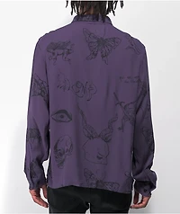 Welcome Emphemera Purple Long Sleeve Shirt