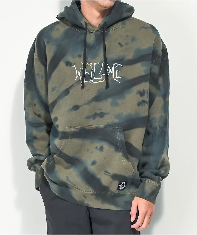 Welcome Exner Kelp Green & Black Tie Dye Hoodie