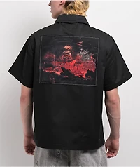 Welcome Fallen Angel Black Zip Work Shirt