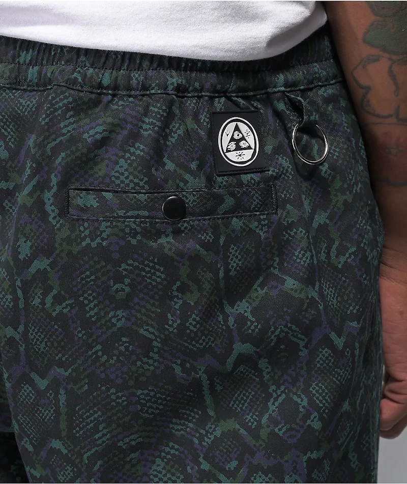 Welcome Fauna Green & Black Elastic Waist Pants