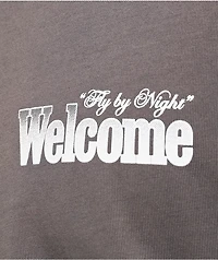 Welcome Fly By Night Brown Enzyme Wash T-Shirt