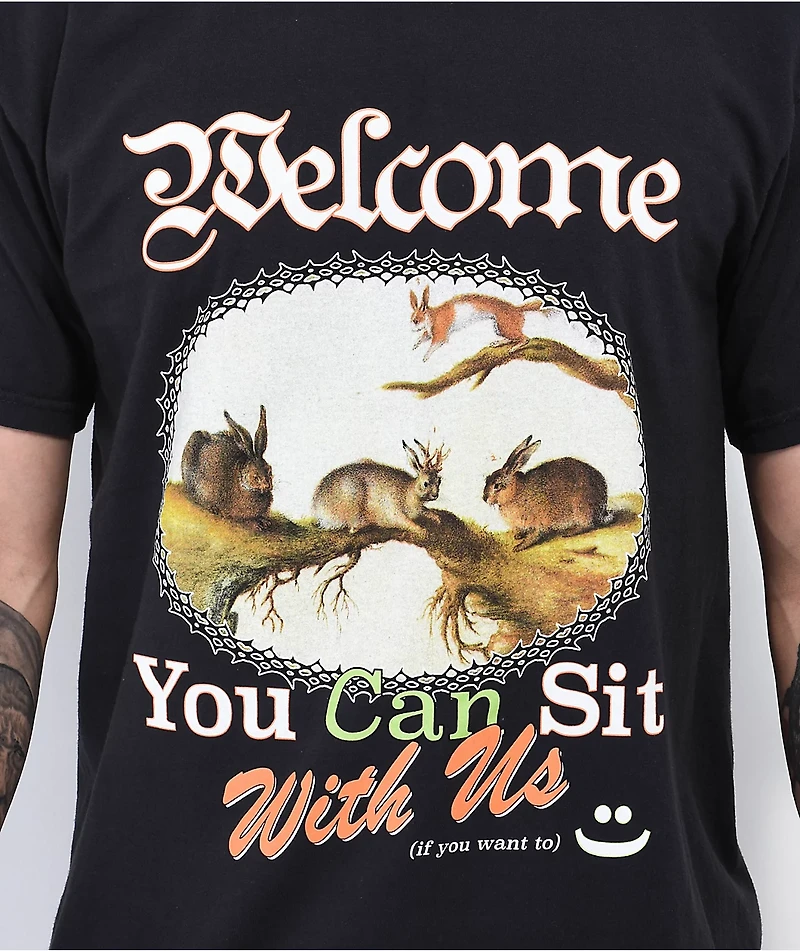 Welcome Friends Black T-Shirt