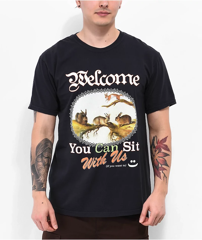 Welcome Friends Black T-Shirt