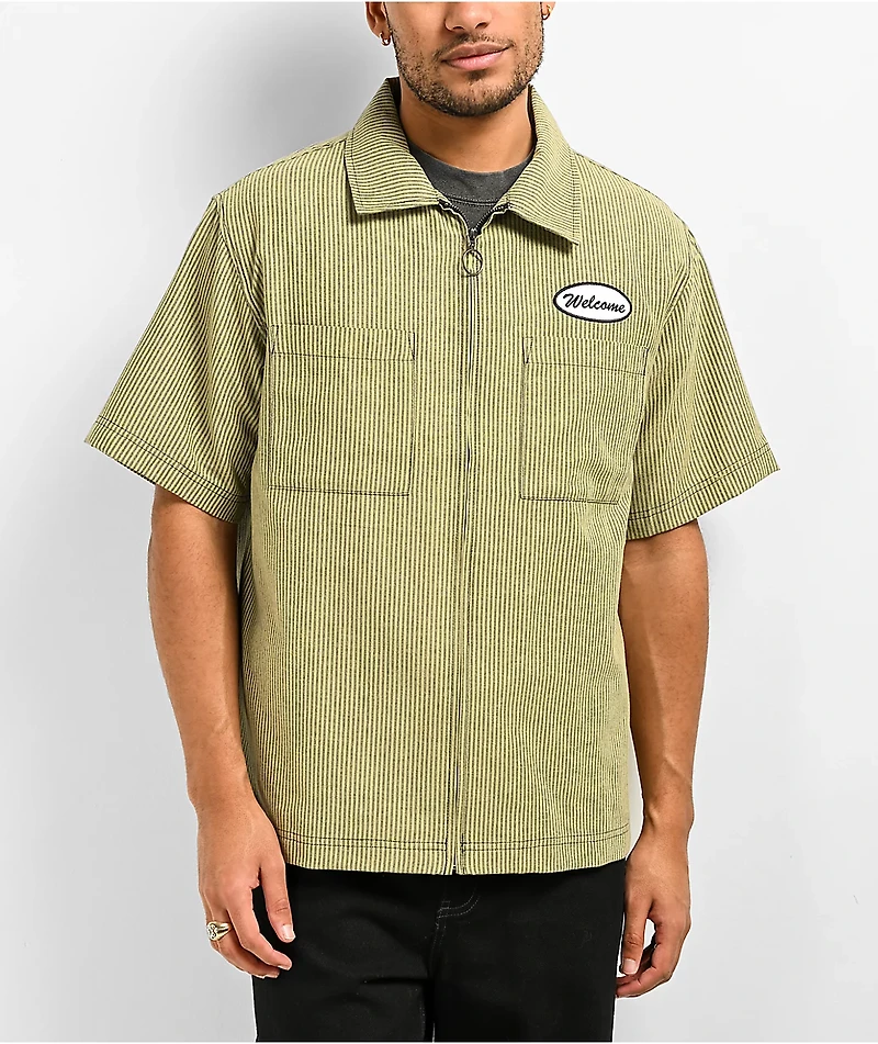 Welcome Garage Cedar Green Stripe Work Shirt