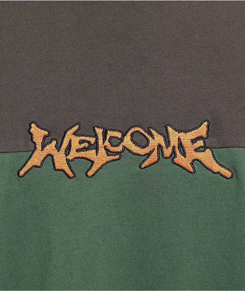 Welcome Gridiron Grey & Green Long Sleeve T-Shirt