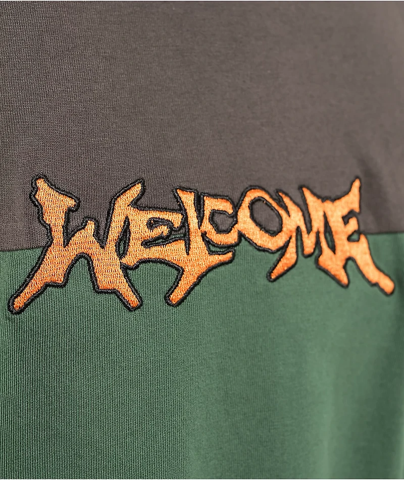 Welcome Gridiron Grey & Green Long Sleeve T-Shirt