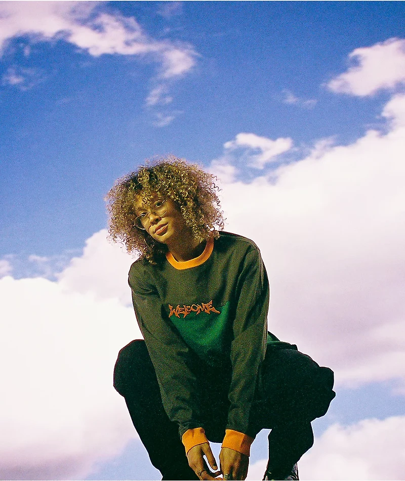 Welcome Gridiron Grey & Green Long Sleeve T-Shirt