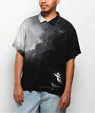 Welcome Hope Black & White Button Up Shirt
