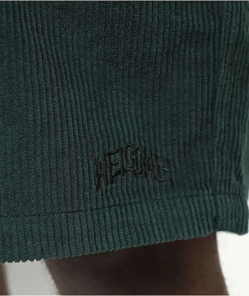 Welcome Hydra Dark Green Corduroy Shorts