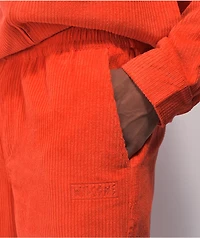 Welcome Hydra Pumpkin Neon Red Elastic Waist Corduroy Pants