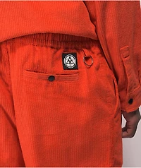 Welcome Hydra Pumpkin Neon Red Elastic Waist Corduroy Pants
