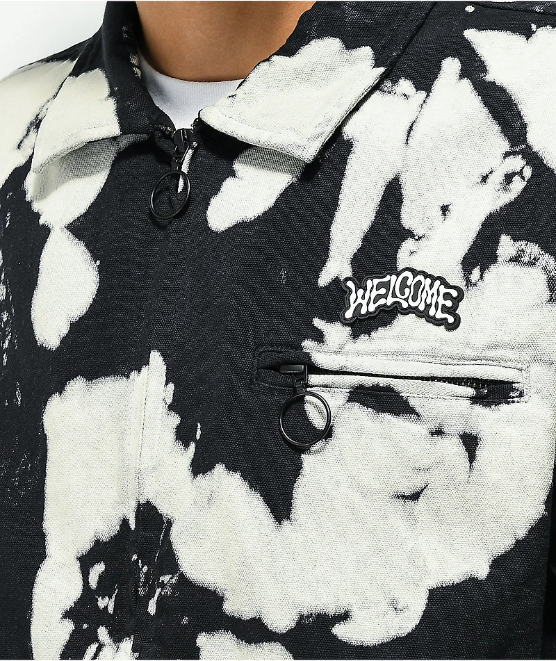 Welcome Inkblot Black Bleached Coaches Jacket