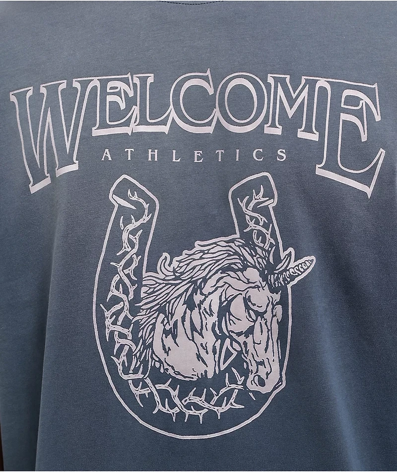 Welcome Mascot Enzyme Wash Navy T-Shirt