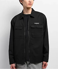 Welcome Paladin Black Long Sleeve Zip Work Shirt