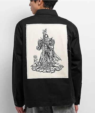 Welcome Paladin Black Long Sleeve Zip Work Shirt