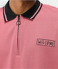 Welcome Parliament Mauve Long Sleeve Polo Shirt
