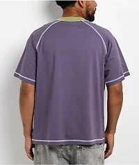 Welcome Rash Paneled Grape Boxy T-Shirt