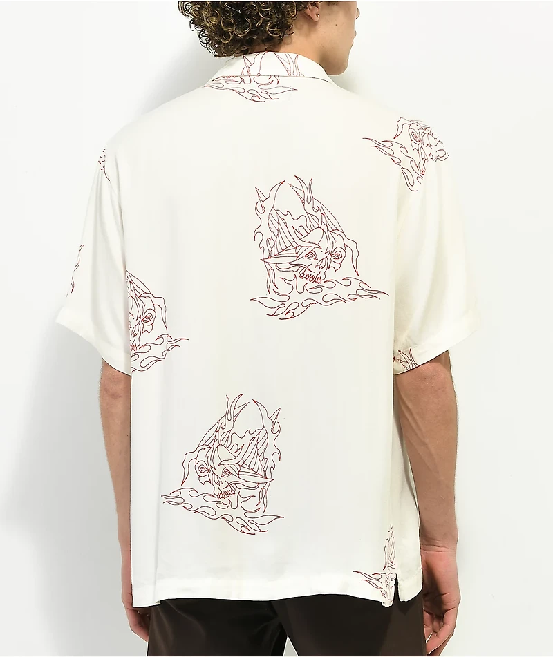 Welcome Rayder Camp White Short Sleeve Button Up Shirt