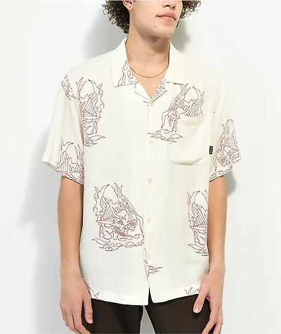 Welcome Rayder Camp White Short Sleeve Button Up Shirt