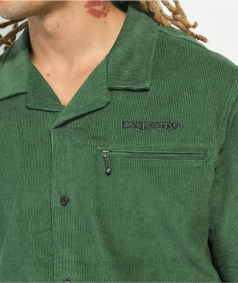 Welcome Recess Olive Corduroy Button Up Shirt