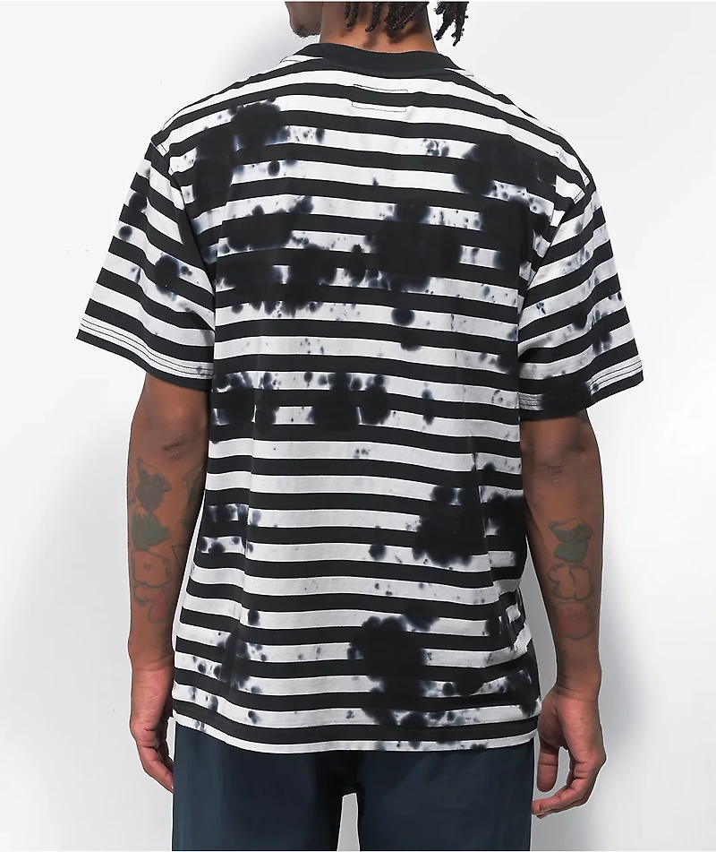Welcome Relic Black & White Tie Dye Striped T-Shirt
