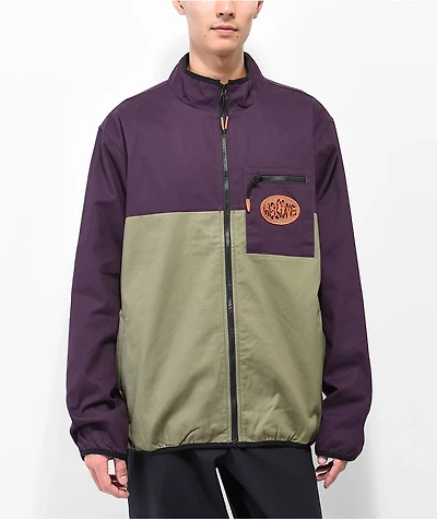 Welcome Seeker Purple & Brown Zip Jacket