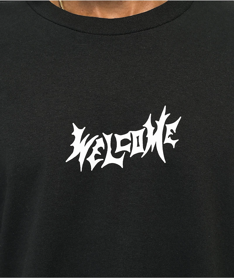 Welcome Sloth Black Long Sleeve T-Shirt