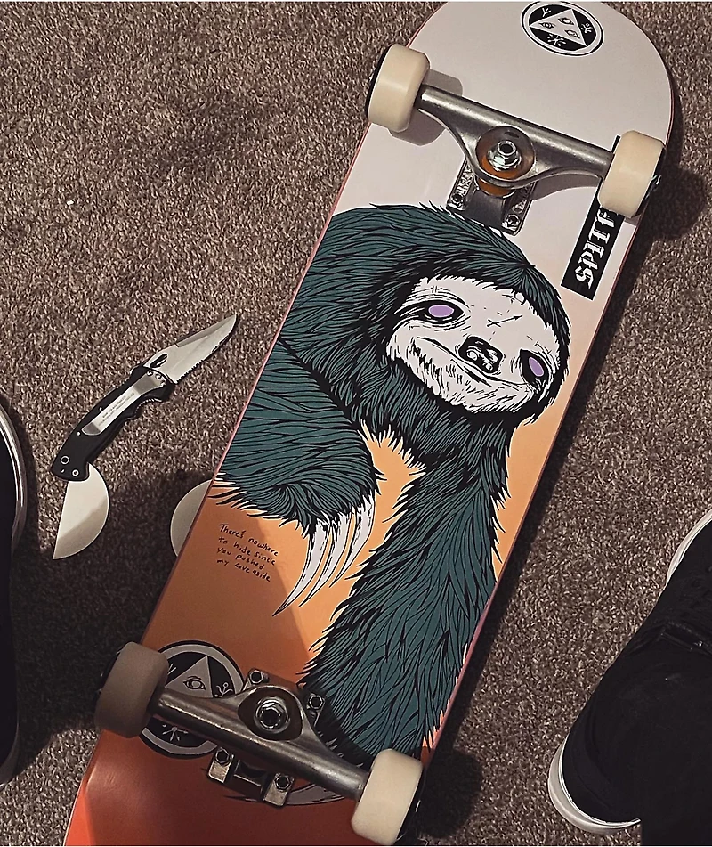 Welcome Sloth On Bunyip Mid Slate & Sunrise 8.25" Skateboard Deck