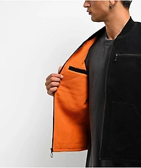 Welcome Splinter Enzyme Wash Black Canvas Zip Vest