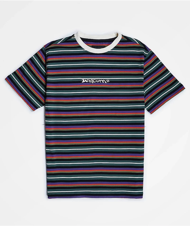 Welcome Surf Green & Red Stripe T-Shirt