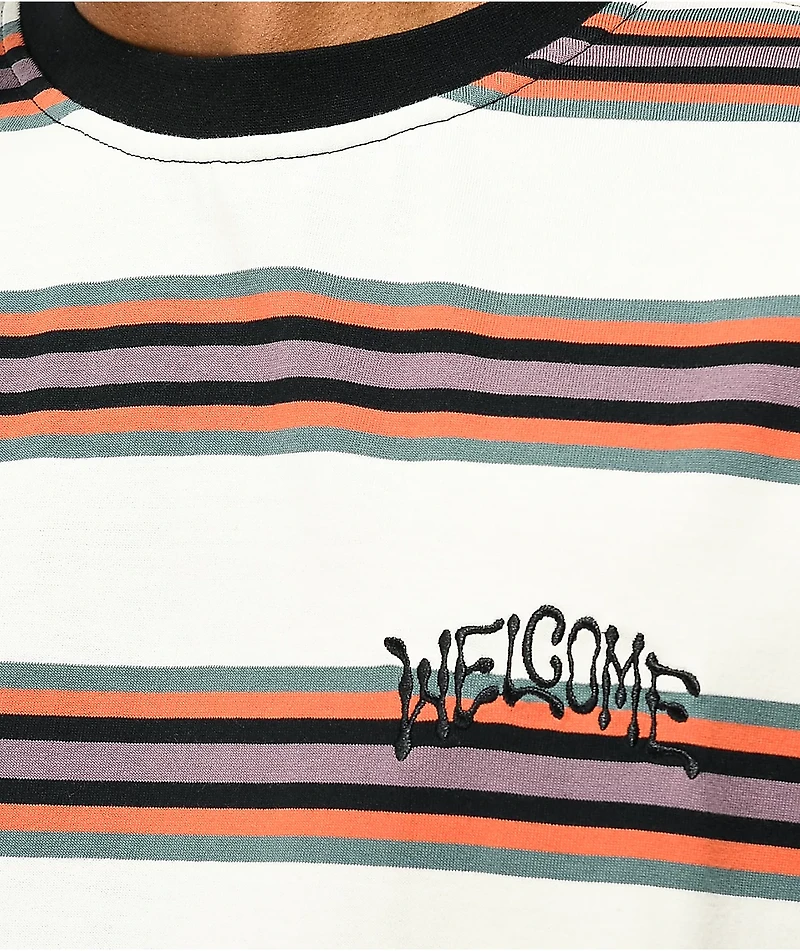 Welcome Thelema Bone & Multi Stripe T-Shirt