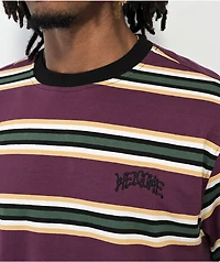 Welcome Thelema Dark Purple Stripe Long Sleeve T-Shirt