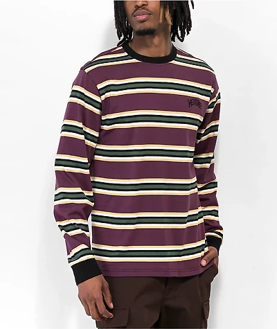 Welcome Thelema Dark Purple Stripe Long Sleeve T-Shirt
