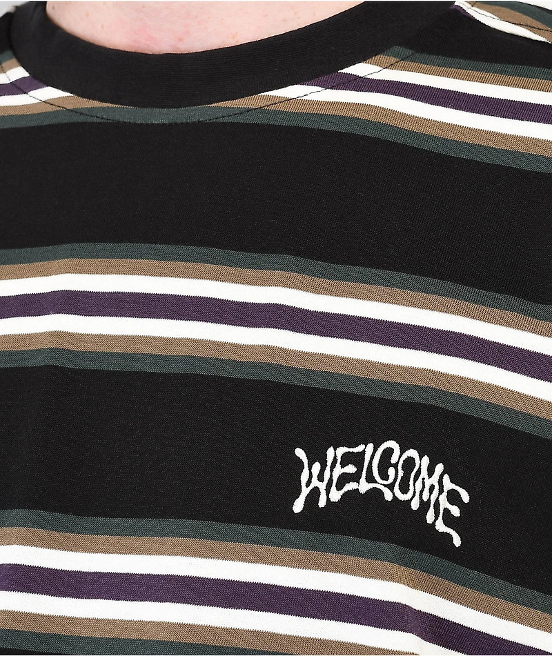 Welcome Thelma Black Stripe Long Sleeve T-Shirt