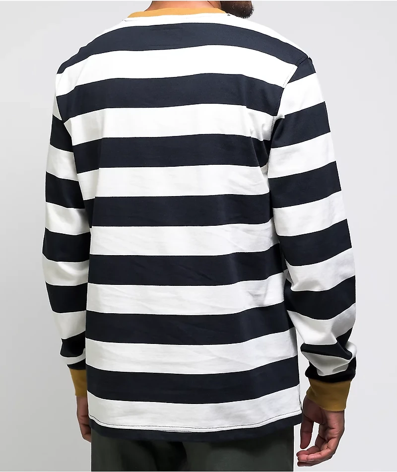 Welcome Thicc Stripe Black & Bone Knit Long Sleeve T-Shirt
