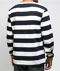 Welcome Thicc Stripe Black & Bone Knit Long Sleeve T-Shirt